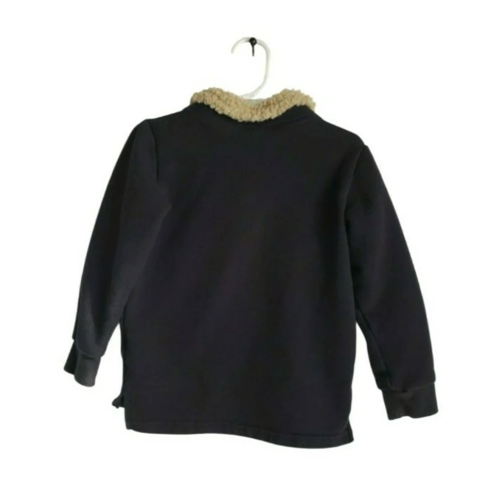 Carter's Black Quarter-Zip Sweatshirt Sherpa Collar Size 4/4A